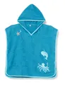 Playshoes Unisex Kinder Frottee-Poncho Bademantel Handtuch, Meerestiere, S (bis ca. 4 Jahre)