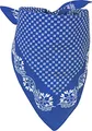 styleBREAKER Damen Bandana Tuch im Vintage Blumen Muster | quadratisches Halstuch aus Baumwolle | vielseitig tragbar als Kopftuch oder Dreieckstuch, Farbe:Blau-Weiß