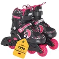 Best Sporting Inline Skates Kinder & Erwachsene I Rollschuhe größenverstellbar 38-41 I robuste Inliner mit Bremse I violett - schwarz I hochwertige Rollerskates Schuhe I Inliner mit 4 Rollen