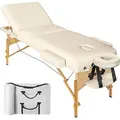 tectake® 3 Zonen Massageliege Somwang Breite 70 cm, Polsterung 7,5 cm 218 x 102 x 90 cm - Beige