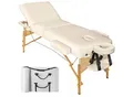 tectake® 3 Zonen Massageliege, Breite 70 cm, Polsterung 7,5 cm, mit Holzgestell, 218 x 102 x 90 cm