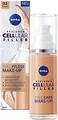 NIVEA Hyaluron Cellular Filler 3in1 Pflege Make-Up Dunkel (30 ml), feuchtigkeitsspendende Foundation mit Hyaluron, Gesichts für einen ebenmäßigeren Teint