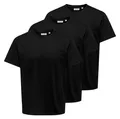 ONLY & SONS Rundhalsshirt ONSJEFF REG SS TEE 3-PACK OTL (Packung, 3-tlg)