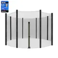SONGMICS Ersatznetz für rundes Trampolin, Ø 366 cm, Sicherheitsnetz für 8 gerade Pfosten, rundes Netz, Schwarz STN12FT