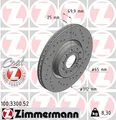 2x ZIMMERMANN Bremsscheibe gelocht für VW PASSAT GOLF JETTA IV vo. Ø312mm