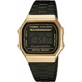Casio Uni Erwachsene Digital Quarz Uhr mit Edelstahl Armband - Schwarz