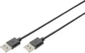 Digitus USB-Kabel USB 2.0 USB-A Stecker, USB-A Stecker 1.00m Schwarz AK-300100-010-S