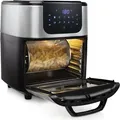 Digitale Heißluftfritteuse Mini Ofen Drehspieß & Rotierkorb Grill 11Liter, 1800W - Schwarz