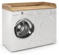 regalik Arbeitsplatte für Waschmaschine und Trockner 12x120x60 cm – Wasserabweisende Abdeckung für Waschmaschine und Trockner, mehr Ablagefläche im Waschraum, Eiche Evoke