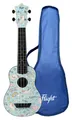 Süße Sopran Travel-Ukulele von Flight mit Regenbogen-Einhorn Design & Gigbag