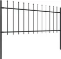 vidaXL Gartenzaun mit Speerspitze Stahl 181 x 80 cm Schwarz