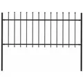vidaXL Gartenzaun mit Speerspitzen Stahl 1,8 m Schwarz