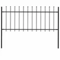 vidaXL Gartenzaun mit Speerspitzen Stahl 1,7 x 0,8 m Schwarz