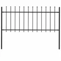 Gartenzaun mit Spears Top 1,8 m Stahlschwarz
