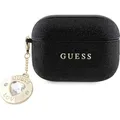 Guess GUAP2PGEHCDK AirPods Pro 2 cover czarny/black Fixed Glitter Heart Diamond Charm (Kopfhörer Tasche) (GUE003038-0)
