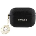 Guess GUAP2PGEHCDK Hülle für AirPods Pro 2 Cover Schwarz Fixed Glitter Heart Diamond Charm