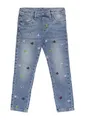 Jeans Treggings/Skinny Fit/Mid Rise/Skinny Leg/mit Stickerei blau 122/REG