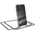 EAZY CASE - Handykette - kompatibel mit Samsung Galaxy S23, Handyhülle mit Abnehmbarer Kette, Necklace Hülle mit Band, Metallriemen mit Handy,Phone Chain mit anpassbarem Ersatzband - Metall Silber