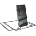 Für Samsung Galaxy S23 Handyhülle zum Umhängen Kordel Tasche Kette Case Silber