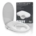 EISL Dusch WC-Sitz Aufsatz, Toilettensitz mit Bidet Einsatz, Po Dusche & Absenkautomatik, Weiß