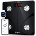 RENPHO Körperfettwaage 220kg, Personenwaage Digital, Smart Bluetooth Körperwaage, Körperzusammensetzung Überwachung Gesundheit Analyzer mit App, 30cm, Elis 1