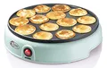 Bestron Poffertjes Maker im Retro Design, Mini Crepe's, Holländische Spezialität, Pfannkuchenautomat mit Antihaftbeschichtung & Kontrollleuchte, Sweet Dreams, Farbe: Mint