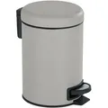 Kosmetik Treteimer Leman Taupe 3 L, Kosmetikeimer, Mülleimer, Taupe, Stahl Taupe, Polypropylen Schwarz - Taupe - Wenko