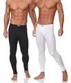 Timone Herren 2er Pack Lange Unterhose TISS001 (Weiß/Schwarz, M)