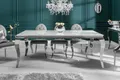 riess-ambiente Esstisch MODERN BAROCK 200cm grau / weiß (Einzelartikel, 1-St), Marmor-Design · Glasplatte · Edelstahl-Beine · bis 8 Personen