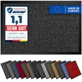 Gentle North Hochwertige Fußmatte grau schwarz 90x150cm groß für Innen & Außen - Schmutzfangmatte rutschfest, waschbar & wetterfest - für Eingangsbereich & Aussenbereich - Läufer Flur dünn
