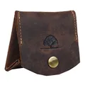 Greenburry Vintage Minibörse Leder Geldbeutel braun | ca. 7,5 x 6,5 x2 cm