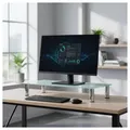 Melko TV-Rack Bildschirmerhöhung Schreibtischaufsatz Glasaufsatz Monitoraufsatz (Stück), Robust und stabil weiß 80 cm