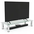 Melko Glasaufsatz für TV Bildschirmerhöhung Glas Monitorerhöhung Notebookständer Fernseherhöhung 30kg belastbar