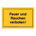 Verbotsschilder Feuer und Rauchen verbot gelb