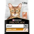PURINA PRO PLAN | Adult 1+ Derma Care | Reich an Lachs | Trockenfutter | Katze | Beutel mit 1,5 kg