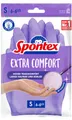 Spontex Extra Comfort, Premium-Haushaltshandschuhe mit weichem Textilfutter, ideal für alle Putzarbeiten im Haushalt, 30°C waschbar, Größe S (6-6, 5), 1 Paar, Lila, S (1 Paar)