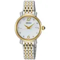 SEIKO Damen Quarz Armbanduhr aus Edelstahl mit Perlmutt und 10 Kristalle in bicolor - SRZ522P1