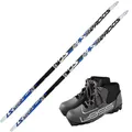 Skiwax Europe Langlaufski-Set für Herren und Damen: Langlauf-Ski + NNN-Bindung + NNN-Schuhe - Länge: 195cm