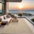 the carpet Kansas Outdoor Teppich – Wetterfester Indoor & Outdoor Teppich im Jute-Look für Balkon, Terrasse, Garten, Wohnzimmer & Esszimmer, pflegeleicht und UV-beständig, ca. 120 x 170 cm