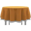 EXKLUSIV HEIMTEXTIL Gartentischdecke Gartentischdecke mit Fransen Tischdecke Classic, ovalförmig orange Oval | 150 cm x 210 cm