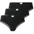 SCHIESSER Damen Strings, 3er Pack - 3Pack Cheeky String, Stretch Cotton, uni
