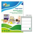 LP4W Klebeetiketten - aus Papier - abgerundete Ecken - permanent - 190 x 61 m