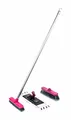 Lifetime Clean Bodenwischer Set mit Wischmopphalter, Wischmopp, Besen, Schrubber und Metall-Stiel, 5-teilig, lieferbar in den Farben Pink, Grün oder Blau (Pink)
