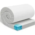 ELONEO, Topper Gel Topper Memory Schaum 90x200, 140x200, 180x200 und mehr 8cm hoch &, 8 cm hoch, Gel, für Hausstauballergiker, schadstoffgeprüft, waschbar 80 cm x 190 cm x 8 cm
