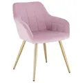 1x Esszimmerstuhl Küchenstuhl Polsterstuhl Wohnzimmerstuhl Rosa BH232rs-1
