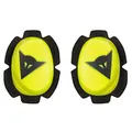 Dainese - Pista Knee Slider, Polyurethan-Motorradknie, Motorrad-Knieschoner, Gleichmäßiger Kontakt mit Piste und Asphalt, Motorrad-Schieber mit Klettverschluss, Gelb Fluo/Schwarz