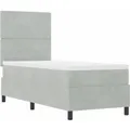 vidaXL Boxspringbett mit Matratze Hellgrau 80 x 200 cm Samt 3343208