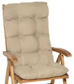 Beautissu 2er Set Hochlehner Auflagen Flair HL, 120x50x8cm, Natur