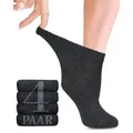 Fiera Besa Diabetikersocken Diabetiker Socken Damen mit Lycra, 4 Paar, Knöchelhoch 35-38