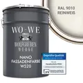 Nano Fassadenfarbe Außen Wandfarbe Sockelfarbe W520 - RAL 9010 Reinweis - 5L